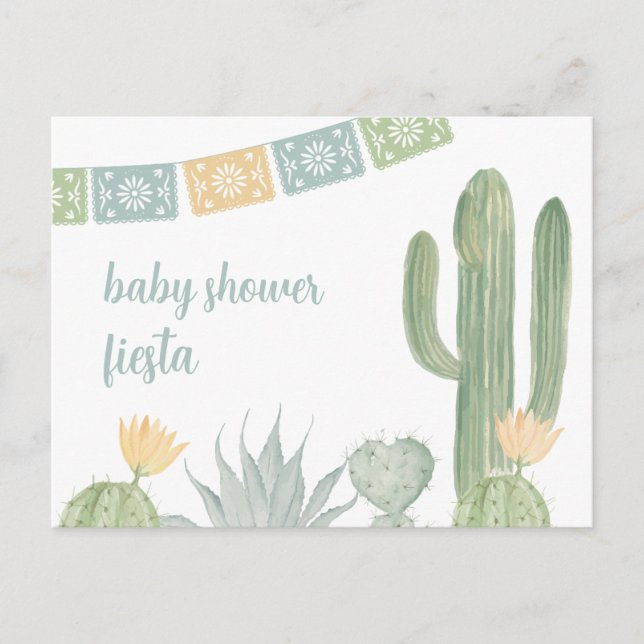 Fiesta Baby Shower Invitation Postcard (Front)