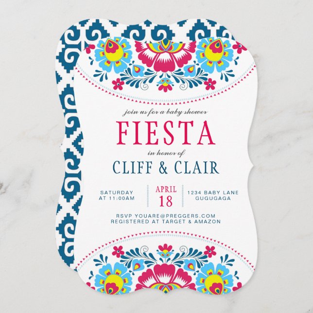 Fiesta Baby Shower Invite (Front/Back)