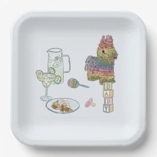 Fiesta Baby Shower Paper Plate