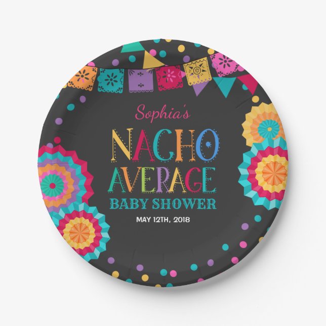 Fiesta Baby Shower Paper Plate Nacho Average Party (Front)