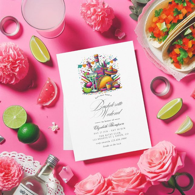 Fiesta Bachelorette Weekend with Tacos & Tequila Invitation (Fiesta Bachelorette Weekend with Tacos & Tequila Invitation)