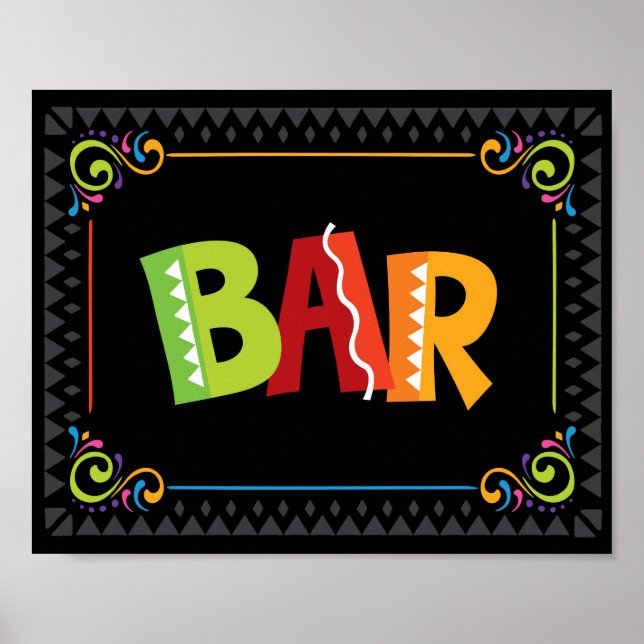 Fiesta BAR Party Sign Print (Front)