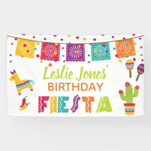 Fiesta Birthday Banner - White Background