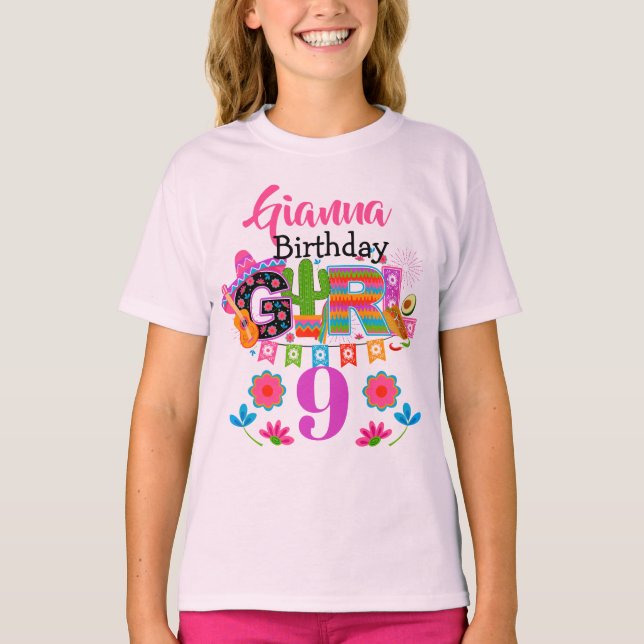 Fiesta Birthday Girl  | Mexico Party T-Shirt (Front)