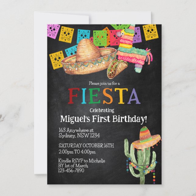Fiesta Birthday invitation (Front)