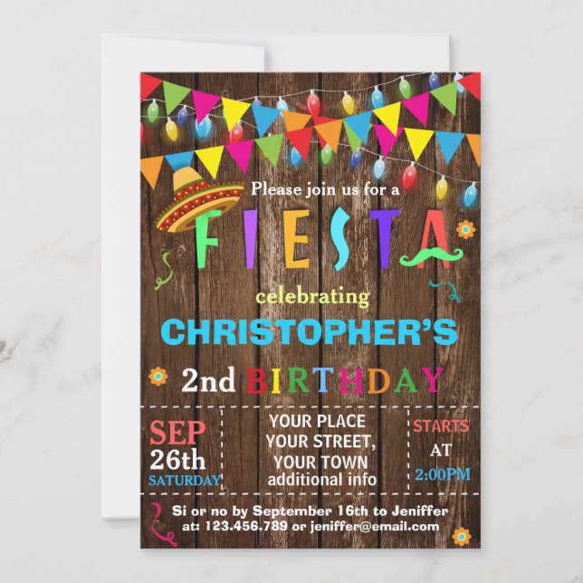 Fiesta Birthday Invitation (Front)