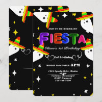 Fiesta Birthday Invitation Chalkboard Mexican