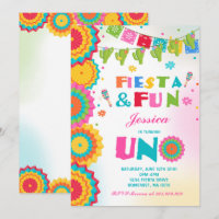 Fiesta Birthday Invitation Fiesta Fun Turning Uno