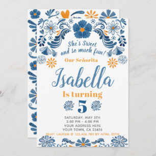 Fiesta Birthday Invitation, Floral Party Invite