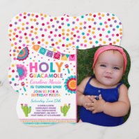 Fiesta Birthday Invitation Holy Guacamole Party