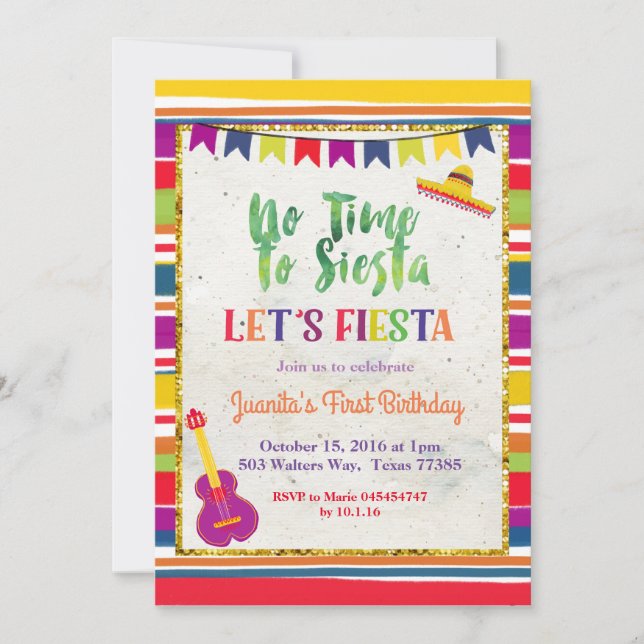 Fiesta Birthday Invitation Mexican (Front)