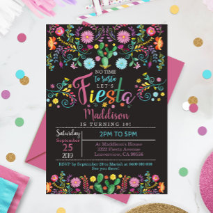 Fiesta Birthday Invitation Mexican Birthday