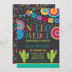Fiesta Birthday Invitation Nacho Average Party