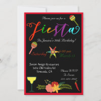 Fiesta Birthday Party Colourful Vibrant Invite