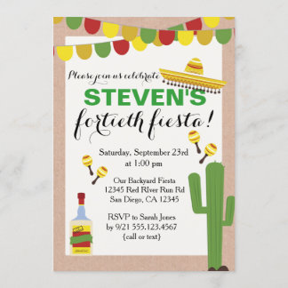 Fiesta Birthday Party Invitation