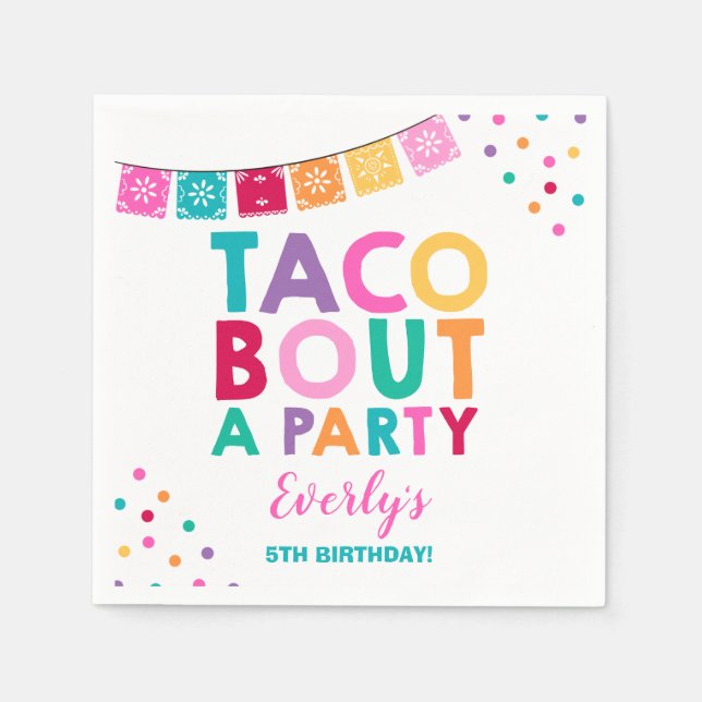 Fiesta Birthday Party Napkin Taco Bout A Party (Front)