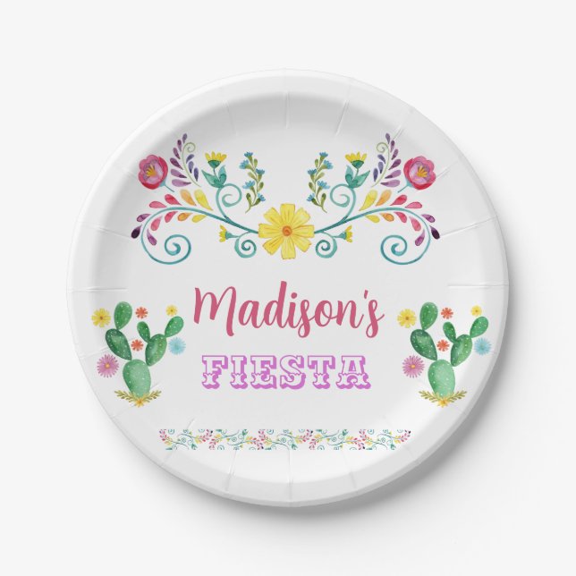 Fiesta Birthday Plate, Fiesta Party Plates (Front)