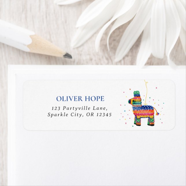 Fiesta Birthday Return Address Label (Insitu)