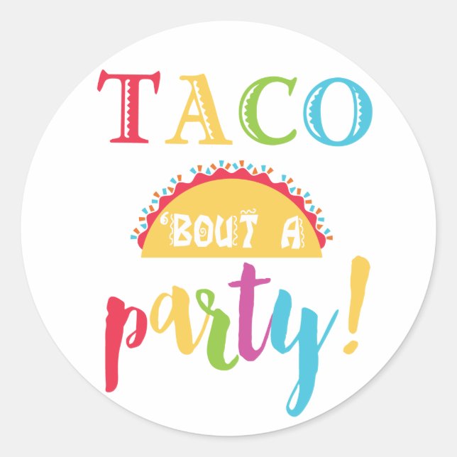 Fiesta Birthday Taco Bout A Party Favour Stickers (Front)
