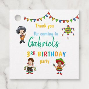 Fiesta birthday thank you party gift tag