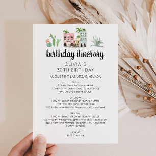 Fiesta Birthday Weekend Itinerary Card