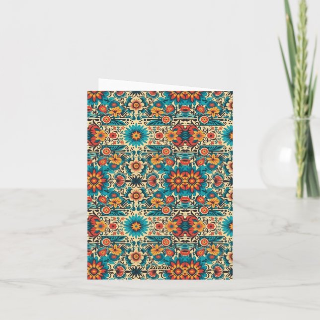 Fiesta Blooms, customisable Invitation (Back)