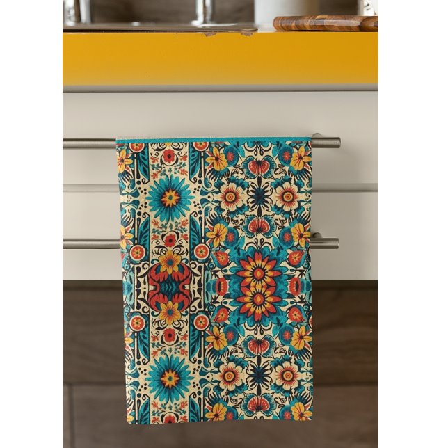 Fiesta Blooms, customisable Tea Towel (Creator Uploaded)