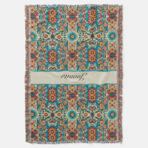 Fiesta Blooms, customisable Throw Blanket