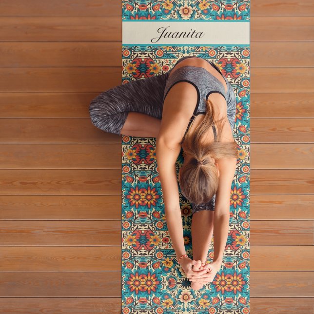Fiesta Blooms, customisable Yoga Mat (Creator Uploaded)