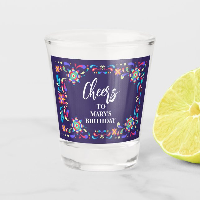 Fiesta Blue Shot glass (Front)