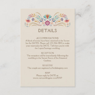 Fiesta Boho Wedding Details Enclosure Card