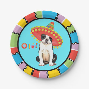 Fiesta Boston Terrier Paper Plate