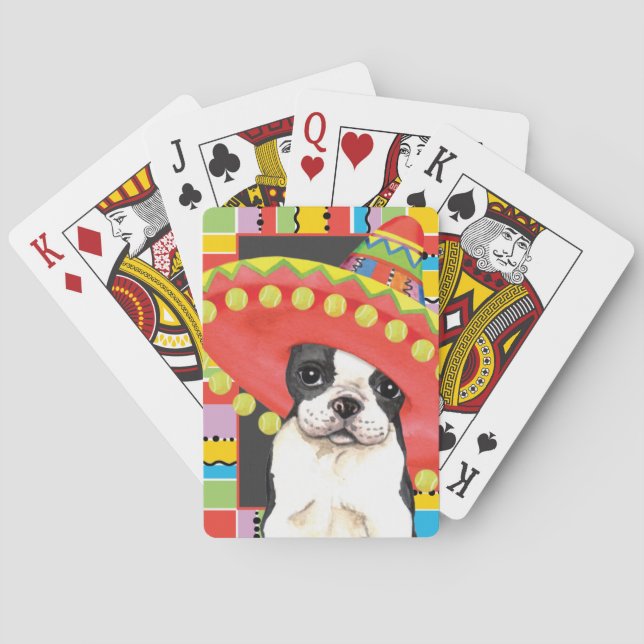 Fiesta Boston Terrier Playing Cards (Back)