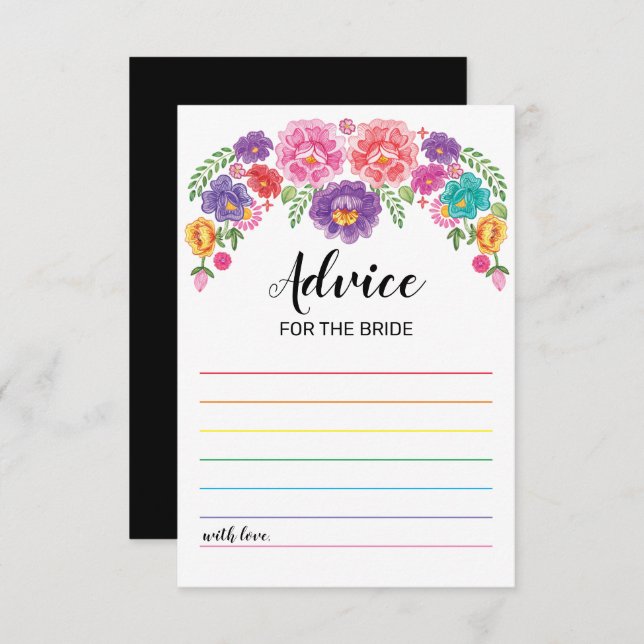 Fiesta Bridal Shower Game Advice Cards (Front/Back)