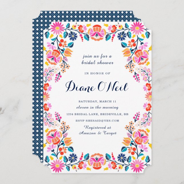 Fiesta Bridal Shower Invitation (Front/Back)