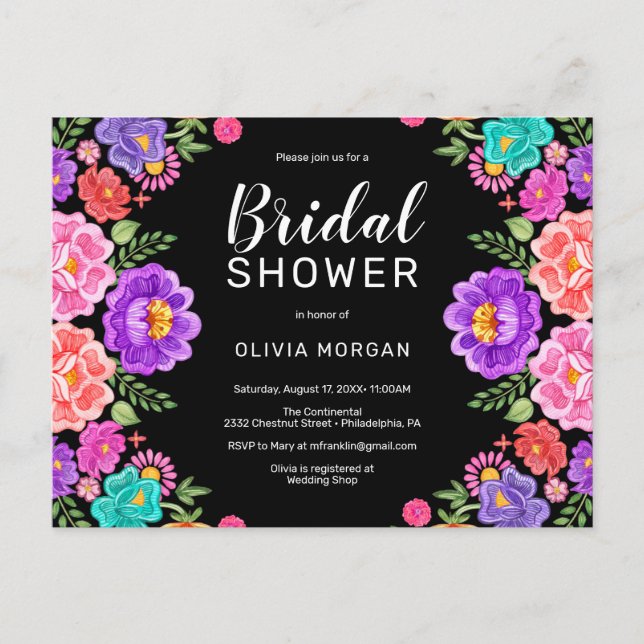 Fiesta Bridal Shower Invitation Postcard (Front)