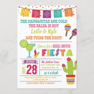 Fiesta Bridal Shower Invitation - White