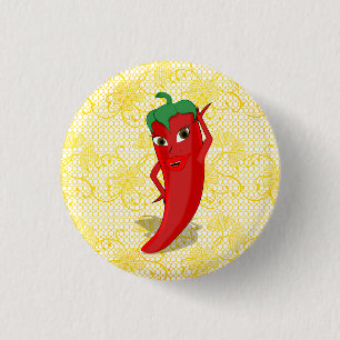 Fiesta Bridal Shower With Red Hot Pepper Diva 3 Cm Round Badge