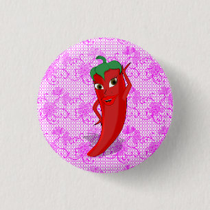 Fiesta Bridal Shower With Red Hot Pepper Diva 3 Cm Round Badge