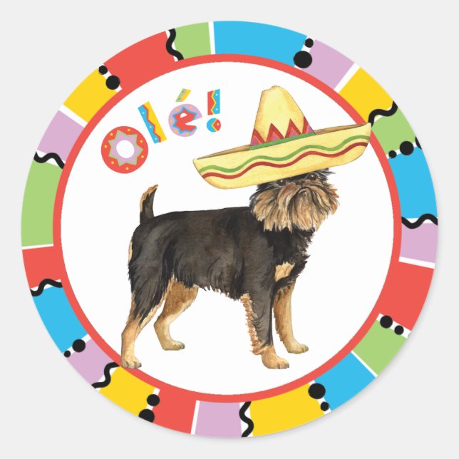 Fiesta Brussels Griffon Classic Round Sticker (Front)