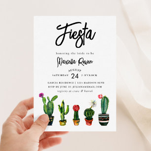 Fiesta Cactus Bridal Shower Invitation