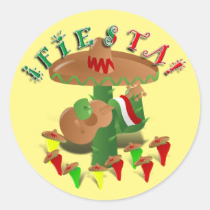 Fiesta Cactus Cinco de Mayo Classic Round Sticker
