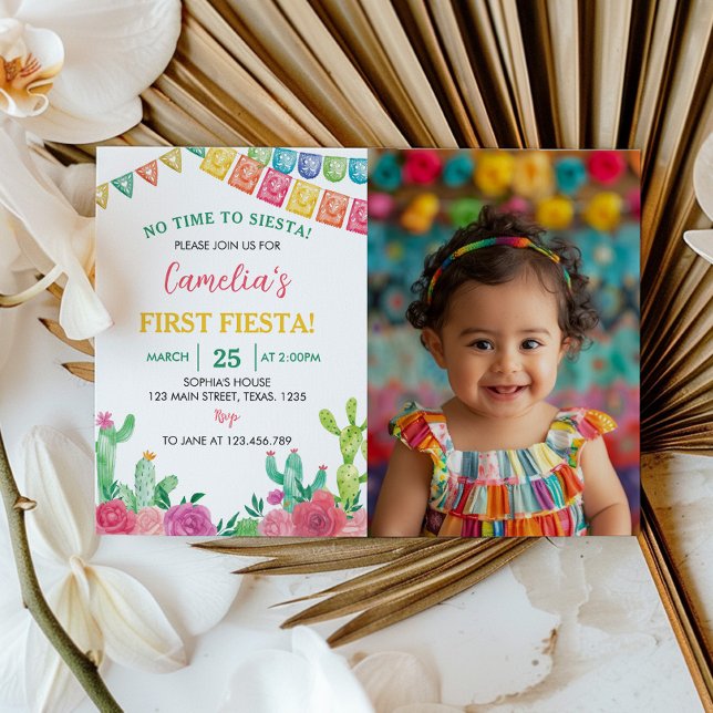 Fiesta Cactus Girl Birthday Invitation (Creator Uploaded)