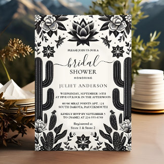 Fiesta Cactus Love In Bloom Mexicans Bridal Shower Invitation