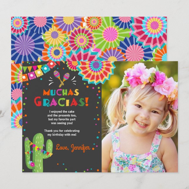 Fiesta Cactus Mexican Nacho Average Muchas Gracias Invitation (Front/Back)