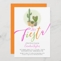 Fiesta Cactus Neon Pink Orange Baby Shower