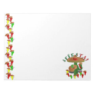 Fiesta Cactus w/Sombrero & Guitar Notepad