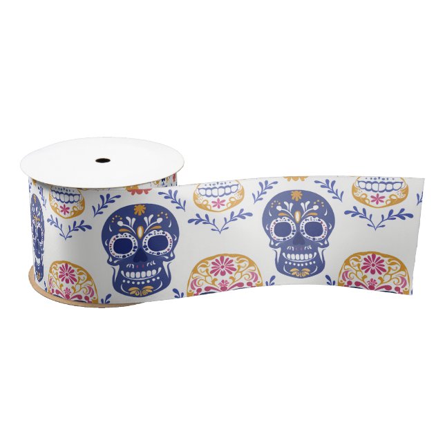  Fiesta Calaveras  Satin Ribbon (Spool)