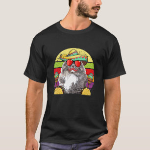 Fiesta Cat Sombrero Tacos Maracas Cinco De Mayo T-Shirt