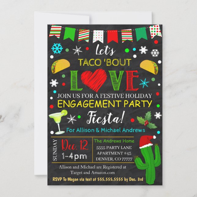 Fiesta Christmas Party Invitation (Front)